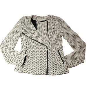 41Hawthorn Moto Blazer Women's Textured Full Zip Jacket Size Small (638) Flaw